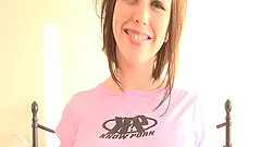 Hot pink babe shows off her naked body