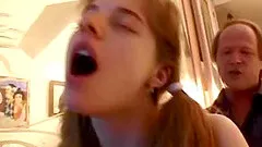 French amateur teen GF anal fuck with facial