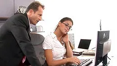 Office is a pretty great spot for her to experience the rough spooning