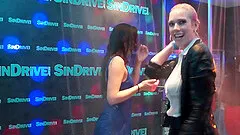 Foxy babes get soaked wet while dancing seductively at a club