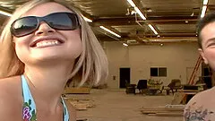 Tight pussy of a beauty rides his rod and makes it happy