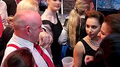 Sex starved party girls enjoy a steamy club groupsex action