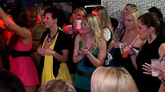 Willing girls suck massive cocks in the club followed by hardcore fucking