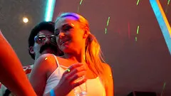 Giddy pornstars enjoy a fantastic fuck fest at the club