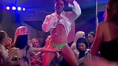 Very horny girls get thoroughly banged at the club turned orgy