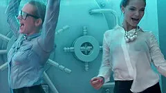 Icy hot shower cam action with desirous amateur cowgirls