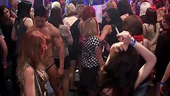 Lucky dudes shove their tools in wetting pussies in the club to soak