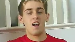 Cute solo gay guy strips and strokes his sexy dick