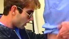 Cops in uniform blow each other with incredible passion