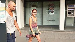 Skinny redhead babe agrees to be penetrated inside the car