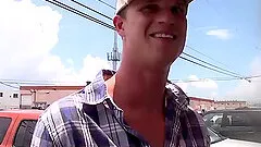 Hot gay blowjob and anal sex at the adult store gloryhole