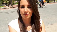 Most adorable brunette chick goes naked and has amazing vaginal sex