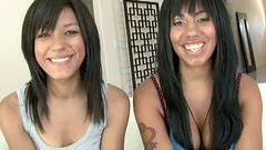 Pretty girls kiss, tease then get naked and eat some pussy