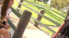 Beautiful skinny girl strips off her miniskirt and fucks