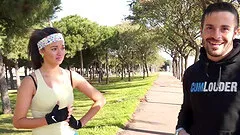 Athletic skinny chick experiences the penetration inside the car