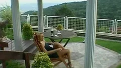 Buxom lesbian hottie pounding her girlfriend with a strap on dildo