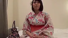 Kimono on a cutie taking hard dick and getting a facial