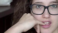 Nerdy girl changes into a super slutty outfit to fuck him