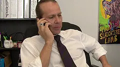 Huge toys shoved up the asshole of a redheaded secretary