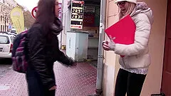 Nerdy babe and her best friend having fun with the newest toy