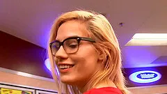 Gas station pussy flashing with a really cute chick