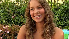 Charming teen with a tight cunt and small tits fucks