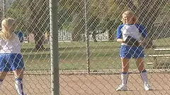 Sexy softball babes havea lesbian threesome with sexy toys