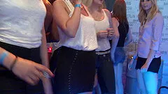 Party girls fool around with the male strippers in the club