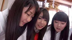 Impeccable Japanese chicks getting drilled in a huge orgy