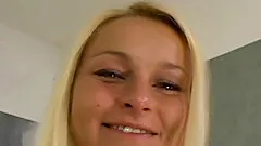 Cutie spreads her legs and moans in POV close up fucking