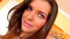 Beautiful teen honey with a hairy pussy toys with her twat