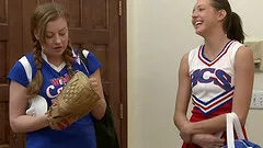 Two hot female softball players get out of uniform to eat pussy