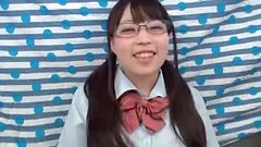 Curvy Japanese nerd gives a glorious POV blowjob and titjob