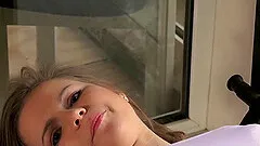 Cute girl and a fit grandpa fucking hardcore in the gym