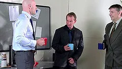 Horny busty blonde secretary motivates her boss with hardcore sex