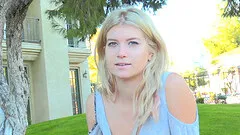 Remarkably hot blonde masturbates her cunt in public