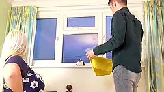 Cumshot at mature chubby