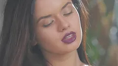 Cute Carmen Summer peels off her panties and relaxes naked