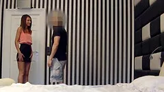 Super Slim Escorting Teen Filmed With Client