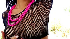 A couple of fine bitches dance, strip and share a guy's cock