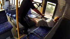 Tight slut in the back of the bus has wild public sex