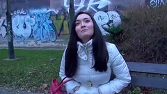 Teen amateur girl with big boobs fucks on public