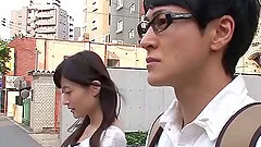 Sports bra is hot on the Japanese girl stroking dick