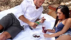 Couple out on a picnic then things went hardcore outdoor