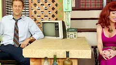 Ravishing babe with a retro haircut rides the dick with passion