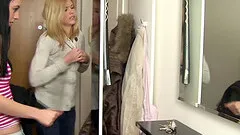 Teen lesbians get naked and play with each other in the tub