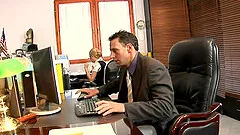 This jaw-dropping brunette beauty is eager to be fucked by her boss in the office