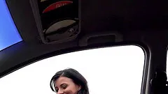 Passionate Vicky sucks the dick and gets humped inside the car