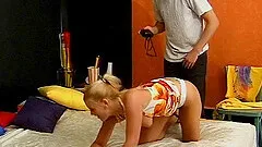 Light haired blonde teen loves when her tight asshole gets ripped deep