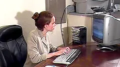 Magnificent secretary strips and flashes her nice ass in the office